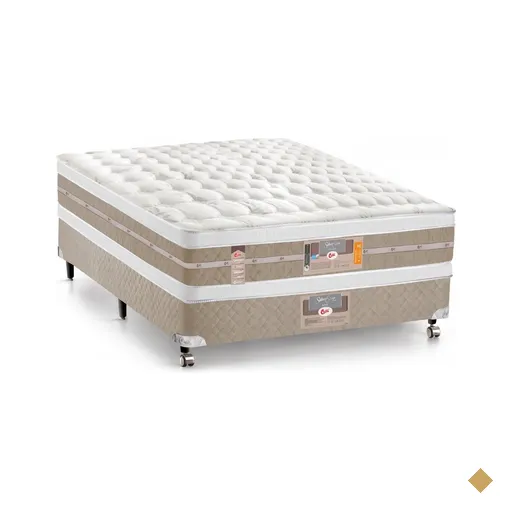 Cama Box + Colchão Castor Queen Silver Star Air Double Face Pocket 158x198x61cm
