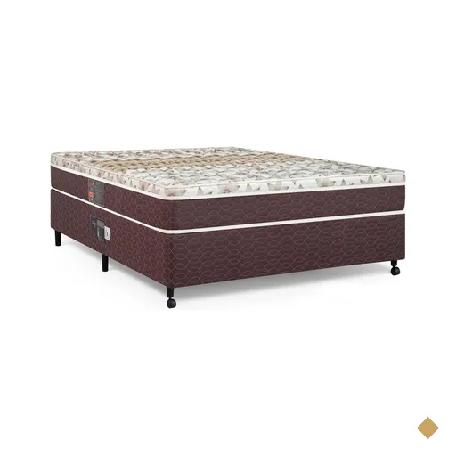 Cama Box + Colchão Castor Casal Class One Face Híbrido 138x188x52cm - Marrom