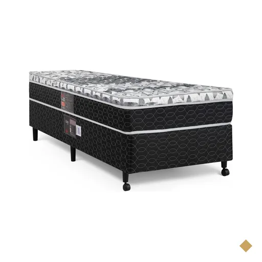Cama Box + Colchão Castor Solteiro Class One Face Tecnopedic 88x188x52cm