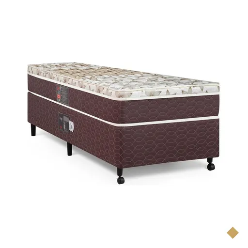 Cama Box + Colchão Castor Solteiro Class One Face Híbrido 88x188x52cm