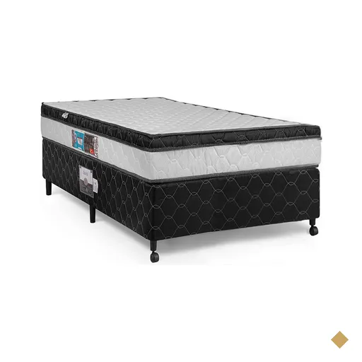 Cama Box + Colchão Castor Solteiro Montblanc One Face D45 88x188x52cm