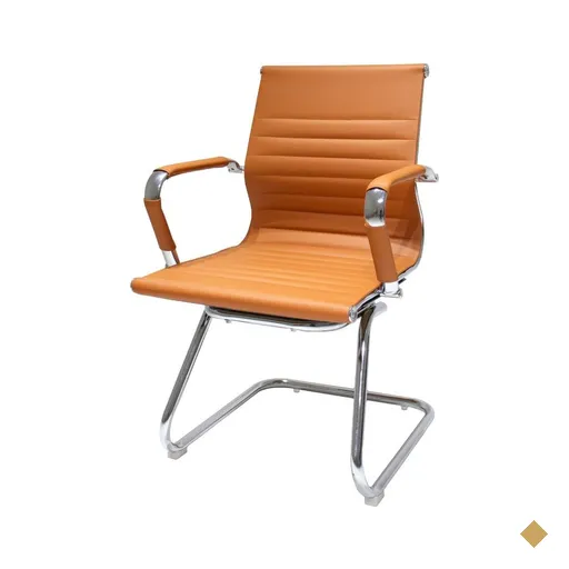 Cadeira De Escritório Fixa Stripes Charles Eames Eiffel Caramelo