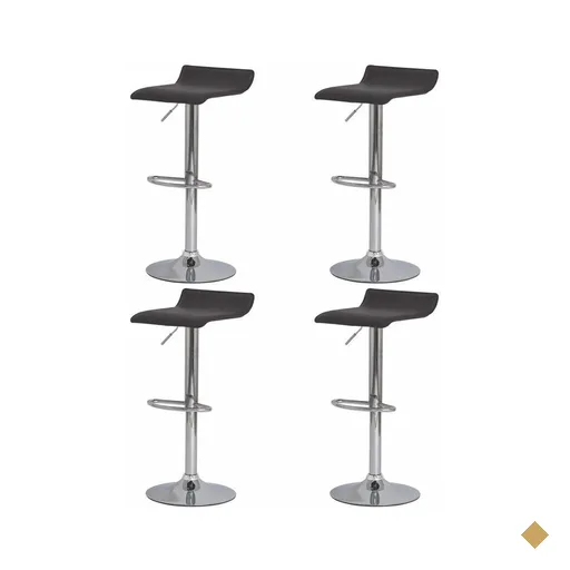 Kit 4 Banquetas Belo Horizonte Giratórias Pretas