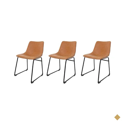 Kit 3 Cadeiras para Sala de Jantar Munich Caramelo