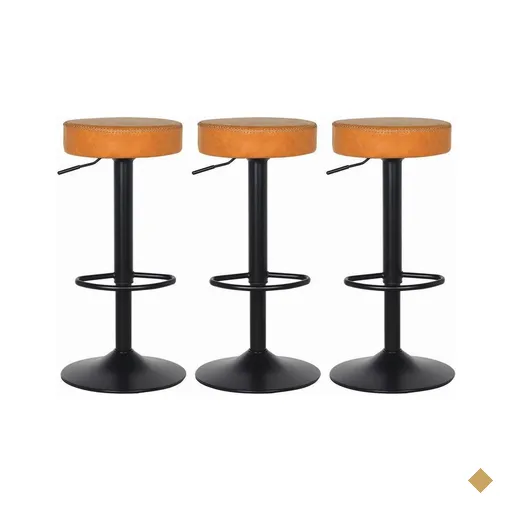 Kit 3 Banquetas Viena Giratórias Caramelo