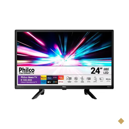 Smart TV 24'' Philco Roku TV, Dolby Audio