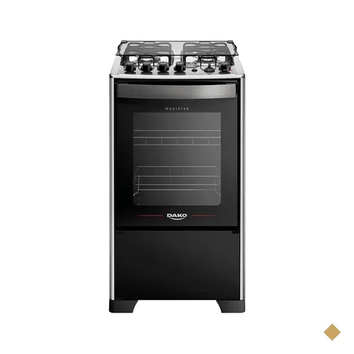 Fogão 4 Bocas Dako Magister Grill Preto/Inox Bivolt
