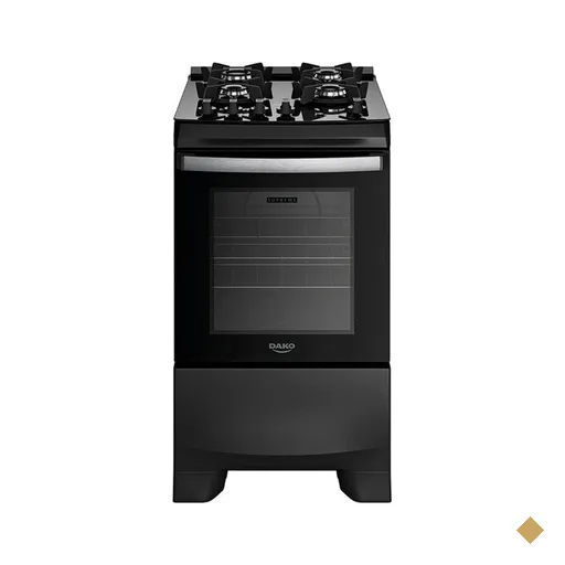 Fogão a Gás 4 Bocas Dako Novo Supreme Glass, Mesa de Vidro, Bivolt