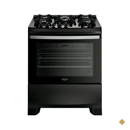 Fogão 5 Bocas Dako Supreme Black Glass Digital Bivolt - Bivolt