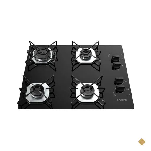 Fogão Cooktop Ori 4 Bocas Vidro Preto Bivolt Fogatti