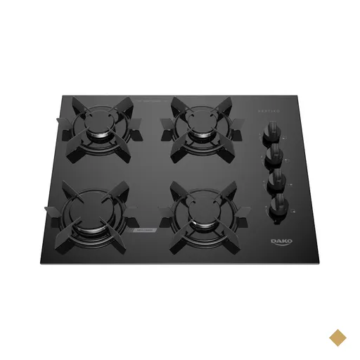 Cooktop 4 Bocas Dako  Pratiko Mesa Vidro a Gás Preto Bivolt - Preto