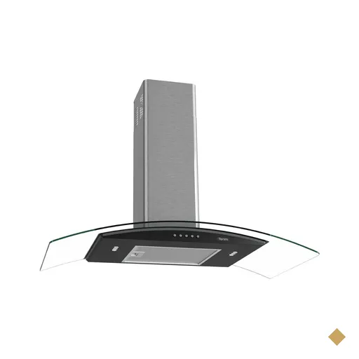 Coifa Terim de Parede Clean Vidro Curvo Black Kroma 90cm
