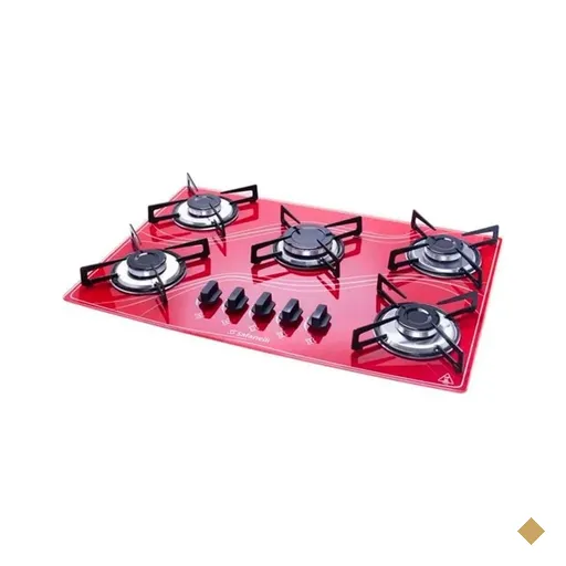 Cooktop Lines 5 Bocas Safanelli - Vermelho