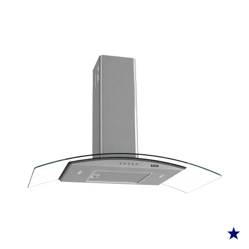 Coifa Terim de Parede Clean Vidro Curvo Kromanox 90cm