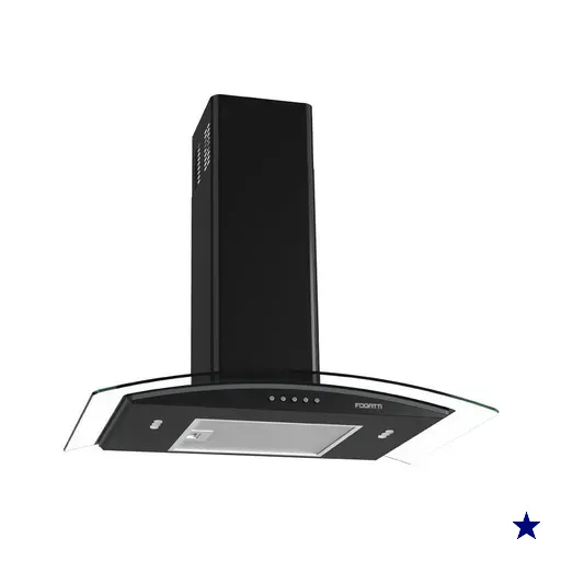 Coifa de Parede Fogatti 75cm Vidro Curvo Clean Preto 220V