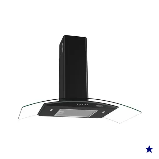 Coifa de Parede Fogatti 90cm Vidro Curvo Clean Preto 127V