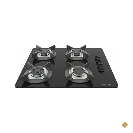 Cooktop Fogatti Safe Ferro Fundido 4 Bocas a Gas Bivolt Preto