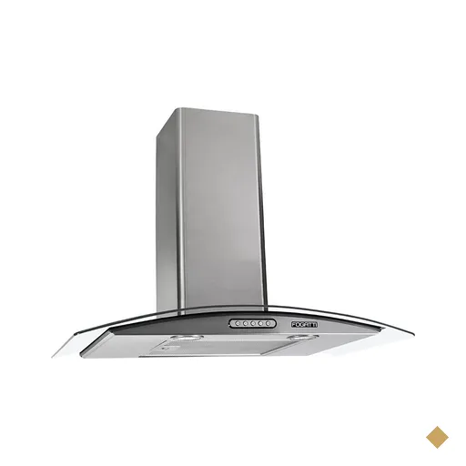 Coifa Parede Vidro Curvo Slim Inox 4 e 5 Bocas 70cm - Fogatti
