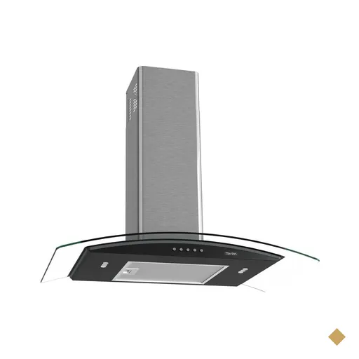 Coifa Terim de Parede Clean Vidro Curvo Black Kroma CVC Clean 75cm