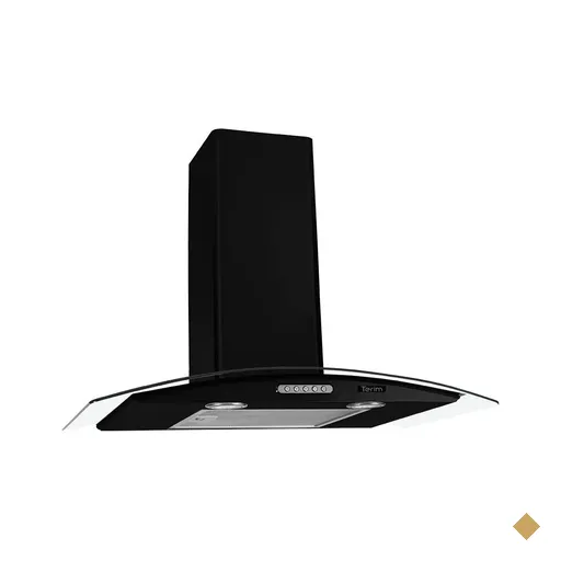 Coifa de Parede Terim Vidro Curvo Black Duto Slim 75 CM 220V