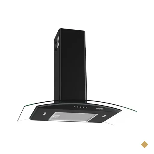Coifa Fogatti de Parede Clean Vidro Curvo Black 75cm