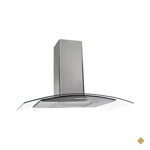 Coifa de Parede Slim Vidro Curvo Duto Inox 90cm Fogatti