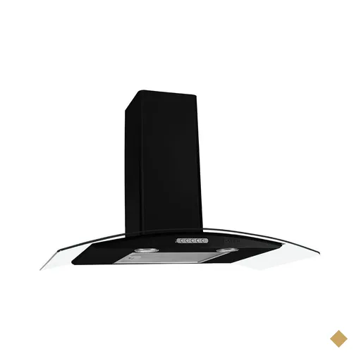 Coifa de Parede 80cm Vidro Curvo Duto Slim Fogatti - Preto