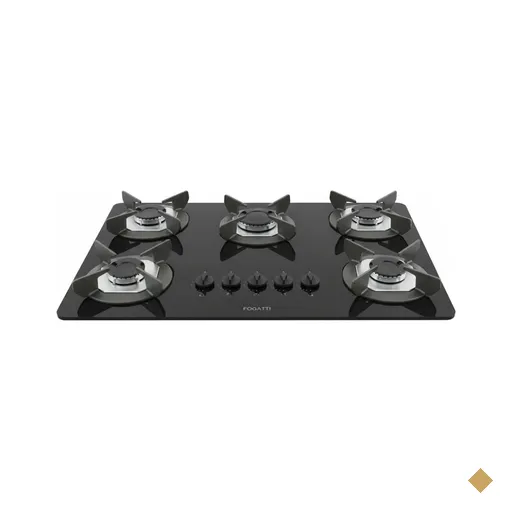 Cooktop Fogatti Safe Ferro Fundido 5 Bocas a Gas Preto, Bivolt
