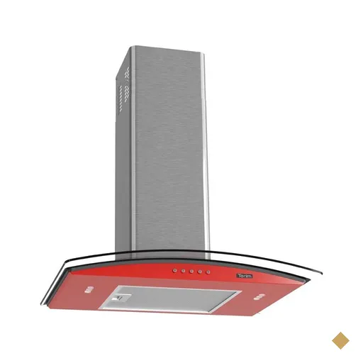 Coifa Terim de Parede Clean Vidro Curvo Vermelha Kroma CVC Clean 60cm