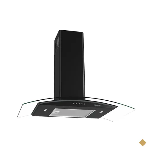 Coifa Fogatti de Parede Clean Vidro Curvo Black 80cm