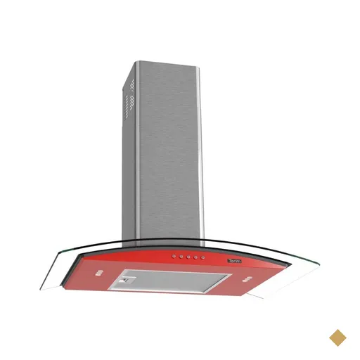 Coifa Terim de Parede Clean Vidro Curvo Vermelha Kroma CVC Clean 70cm