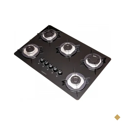 Cooktop 5 Bocas Vidro Preto - Fogatti