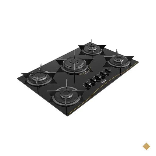 Cooktop 5 Bocas a Gás Tripla Chama Realce Bivolt CR226 Preto