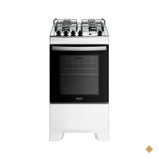 Fogão a Gás 4 Bocas Dako Novo Supreme com Mesa Inox, Bivolt, Branco