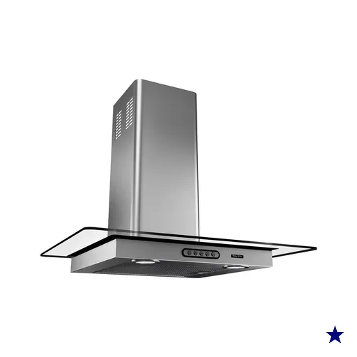 Coifa Vidro Reto Parede Inox 70cm-5 Bocas Terim