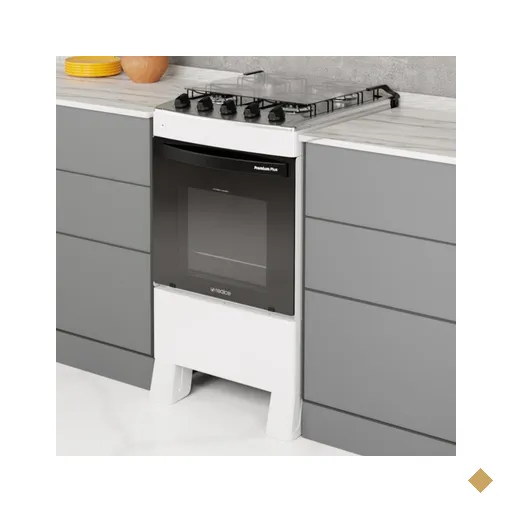 Fogão 4 Bocas a Gás com Tampa Bivolt Premium Plus Realce CR227 Branco