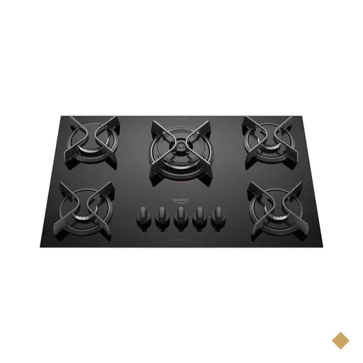 Cooktop 5 Bocas Preto com Mesa de Vidro e Tripla Chama Dako Supreme Bivolt