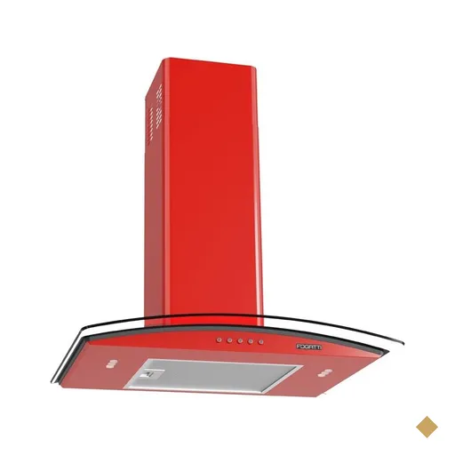 Coifa Fogatti de Parede Clean Vidro Curvo Vermelha 60cm