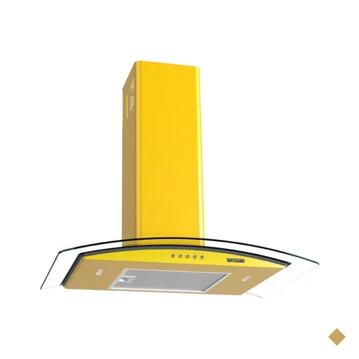 Coifa Fogatti de Parede Clean Vidro Curvo Amarela 70cm