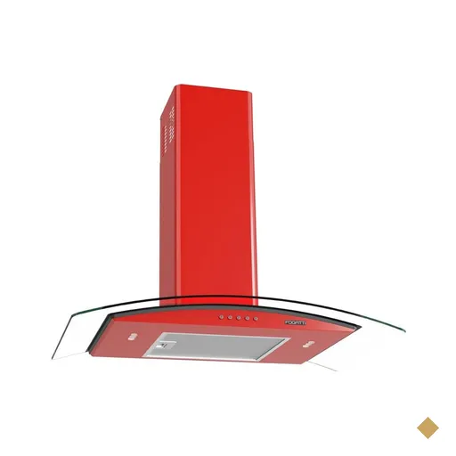 Coifa Fogatti de Parede Clean Vidro Curvo Vermelha 75cm