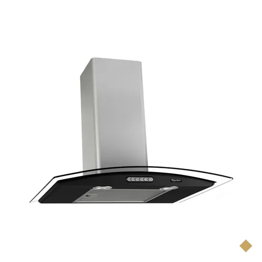 Coifa de Parede 60cm Vidro Curvo Terim black/inox