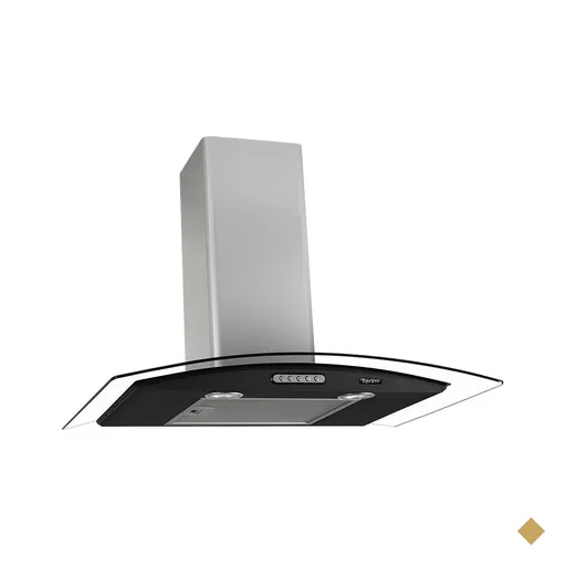 Coifa de Parede 70cm Vidro Curvo Terim black/inox