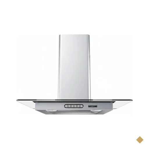 Coifa Parede Vidro Reto Slim Inox 4 e 5 Bocas 60cm - Fogatti