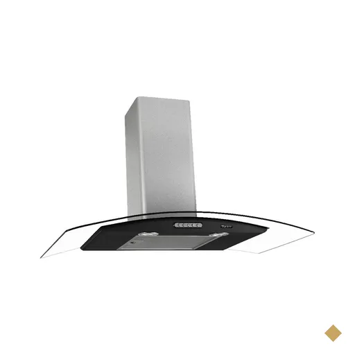 Coifa de Parede 90cm Vidro Curvo Terim Black/Inox