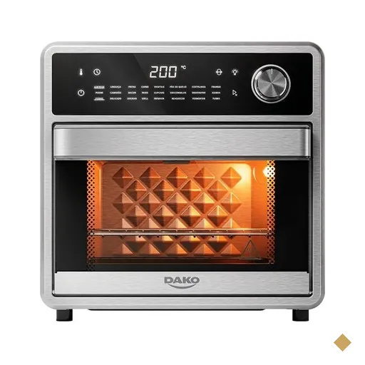 Forno Fryer Dako Inox 2 em 1 com Painel Digital 15 L