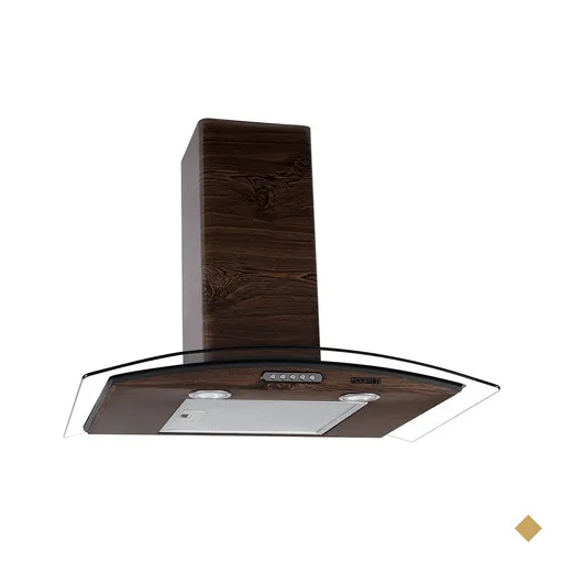 Coifa Parede Vidro Curvo Slim Madeira 4 e 5 Bocas 70cm - Fogatti