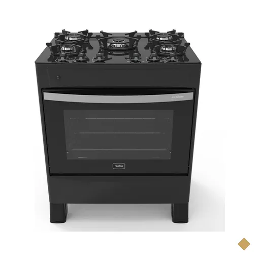 Fogão 5 Bocas a Gás Acendimento Automático Realce Glass Bivolt CR212 Preto
