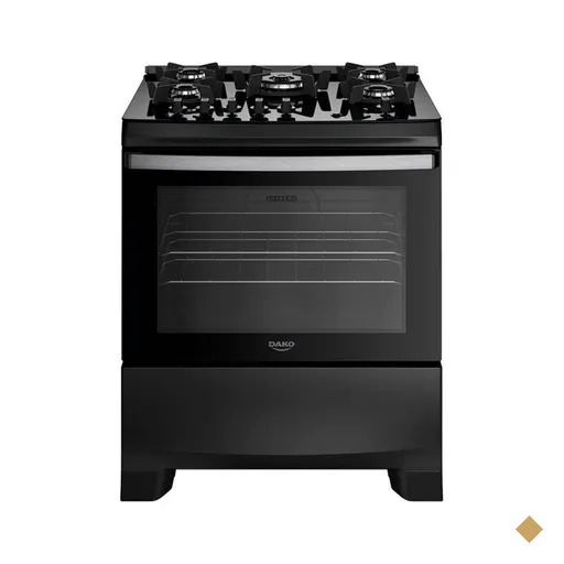Fogão a Gás 5 Bocas Dako Novo Supreme Glass, Mesa de Vidro, Tripla Chama…