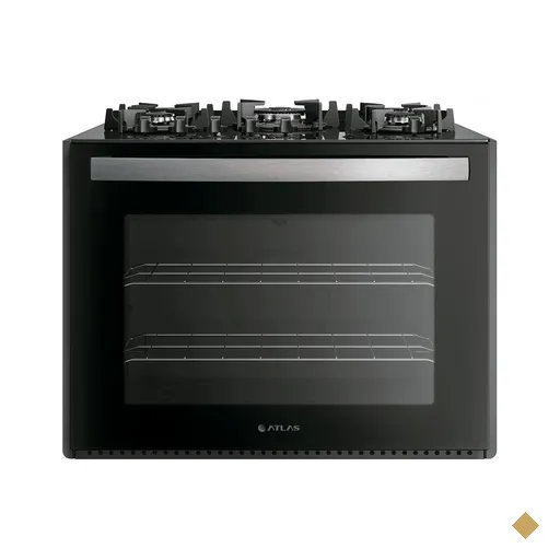 Fogão de Embutir 5 Bocas Atlas UTop Mesa de Vidro Preto Bivolt