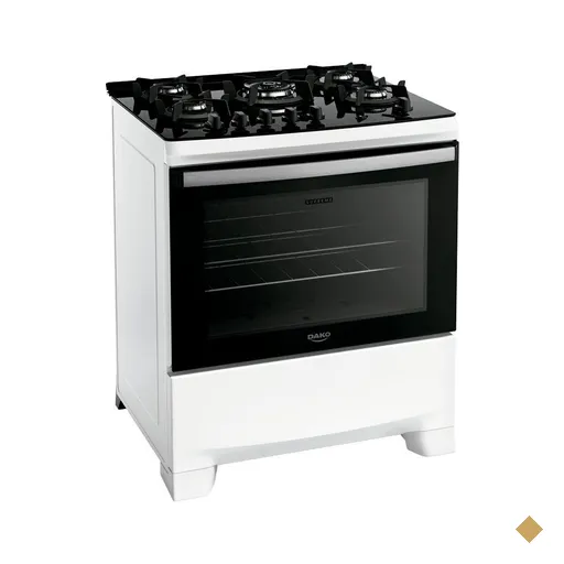 Fogão 5 Bocas Branco com Mesa de Vidro e Tripla Chama Dako Novo Supreme Glass…